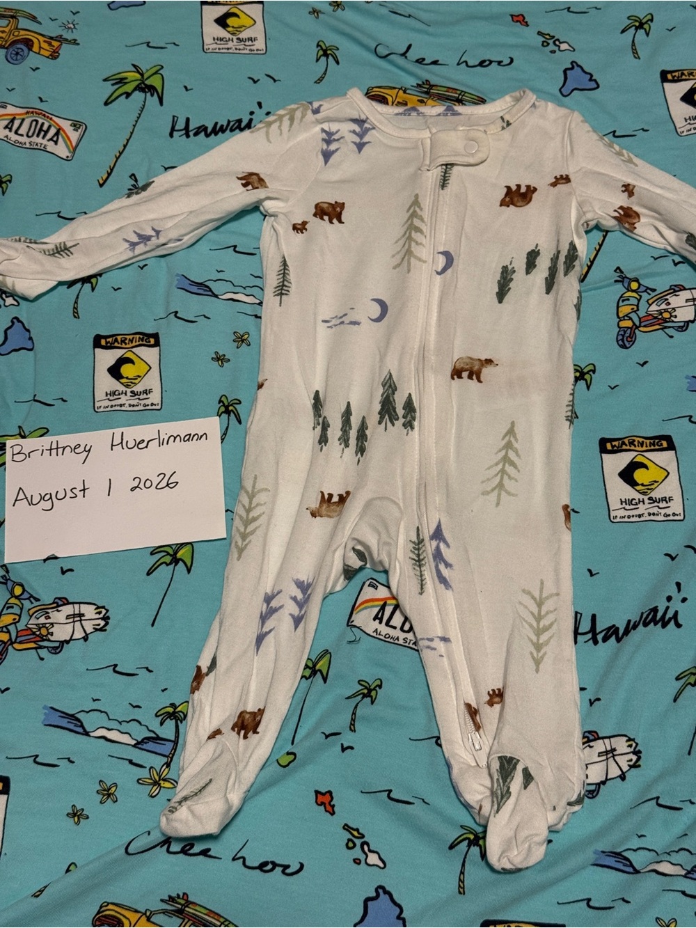 Carter's White Footed mountain print Pajama Sleeper